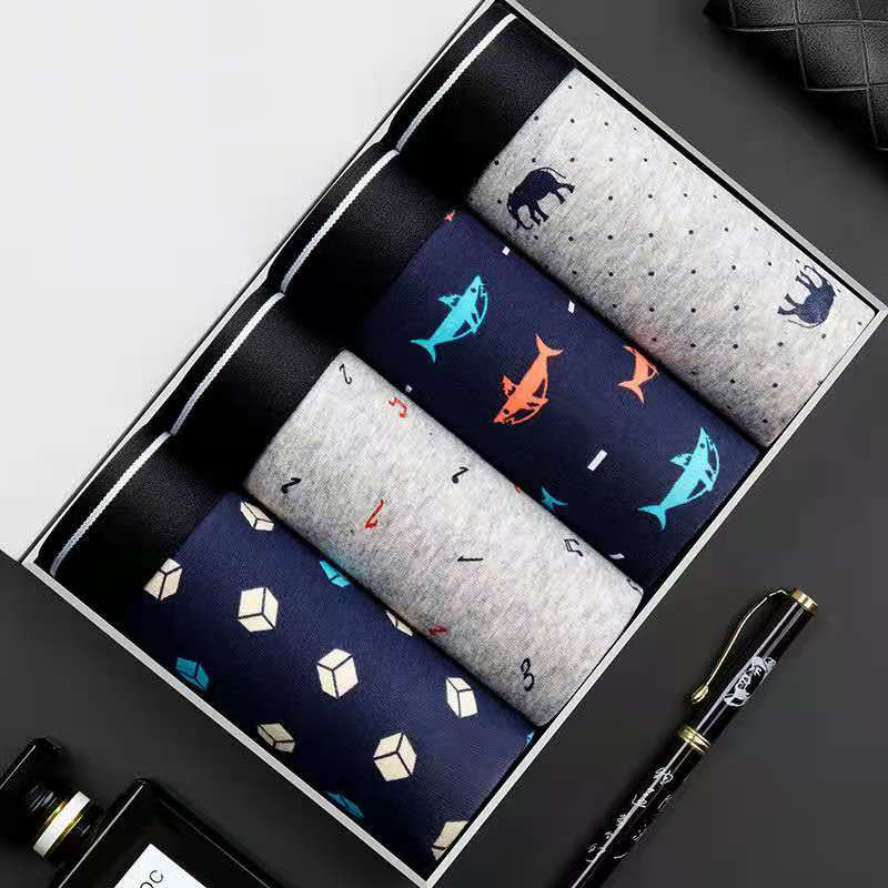 Boxer Brief Pack Cotton - 4 pièces/lot Boxer Shorts hommes sous-vêtements