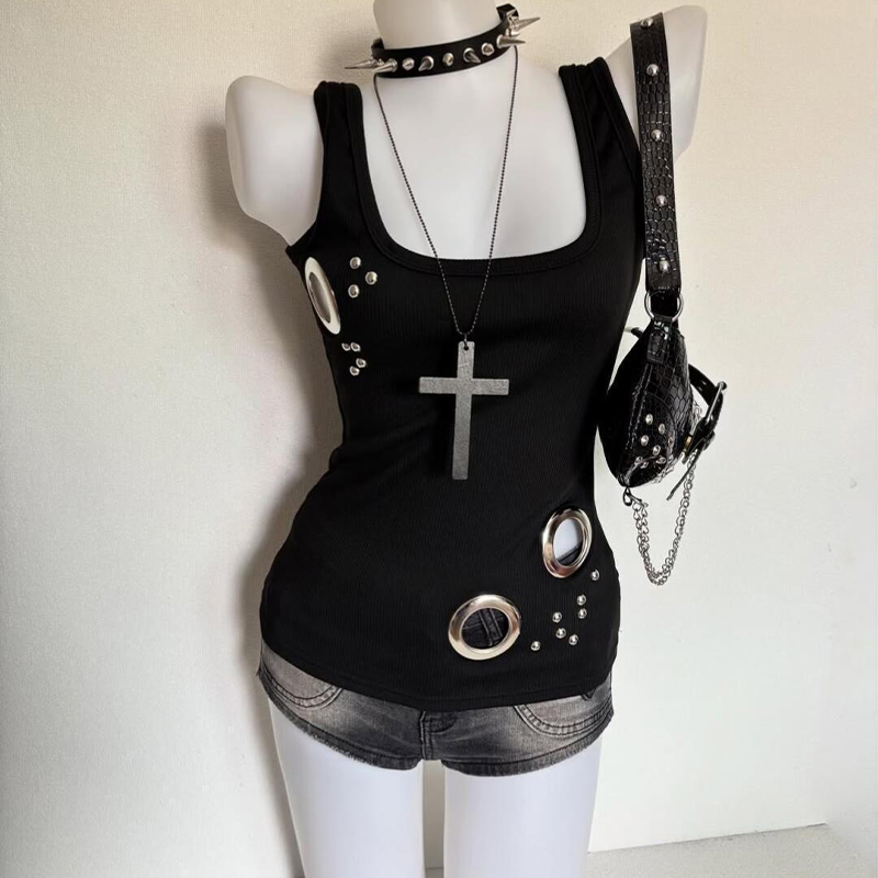 Débardeur Y2K Grunge Metal à d - Tank Top Ribbed avis et prix