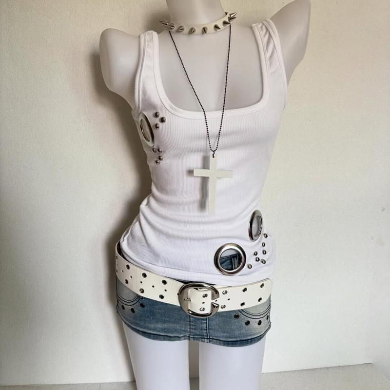 Débardeur Y2K Grunge Metal à d - Tank Top Ribbed avis et prix