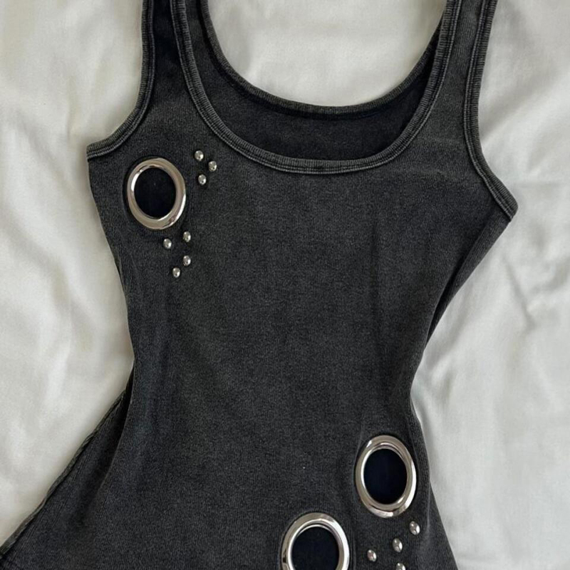 Débardeur Y2K Grunge Metal à d - Tank Top Ribbed avis et prix