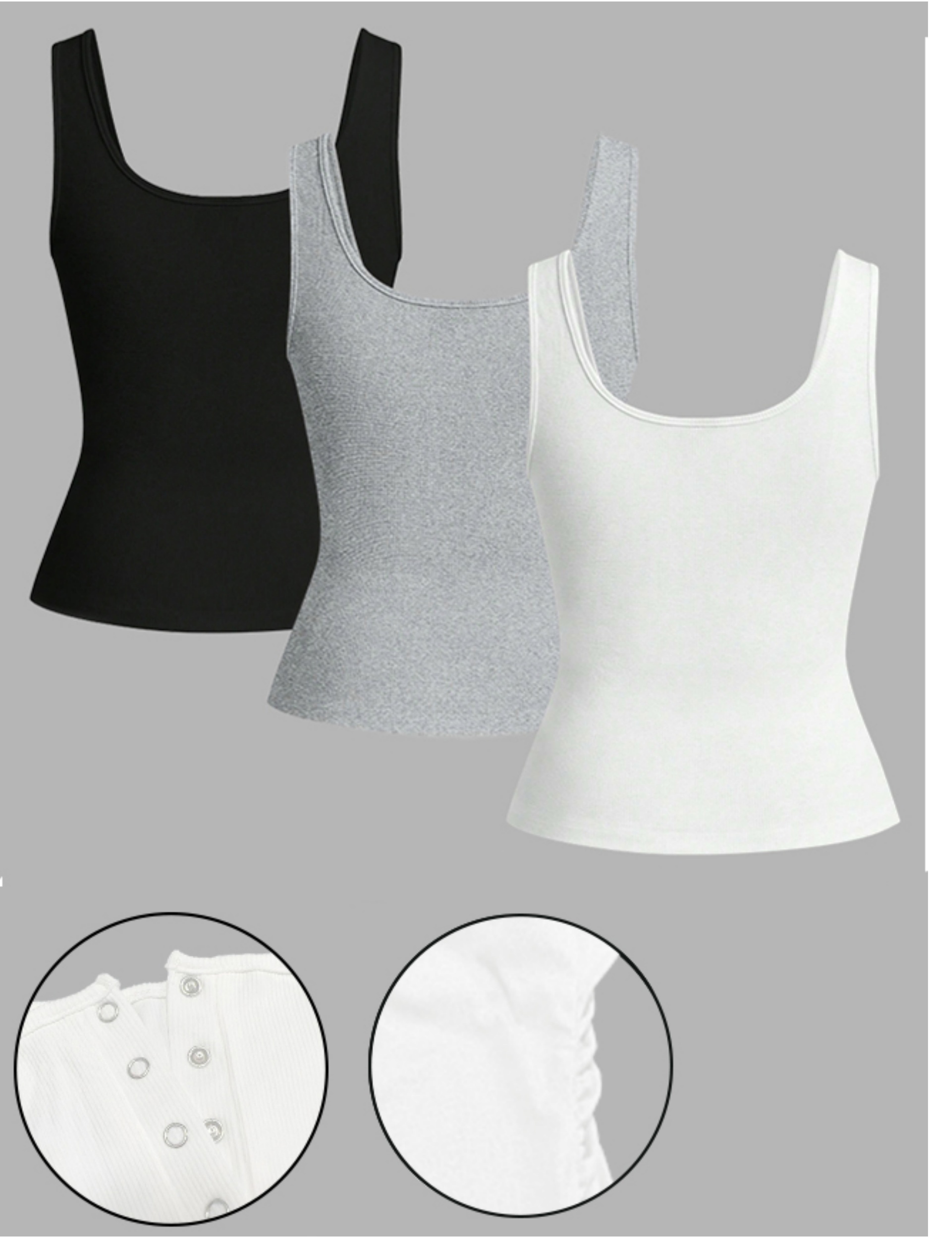 Lot de 3 débardeurs côtelés à  - Tank Top Ribbed avis et prix