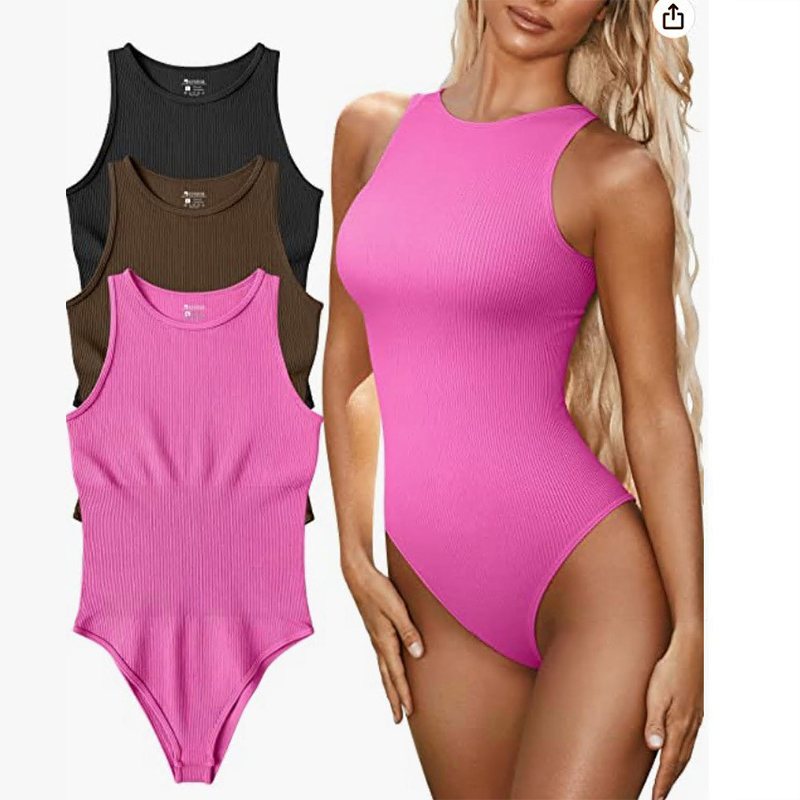 OMSJ-Barboteuse à col rond pou - Tank Top Ribbed avis et prix